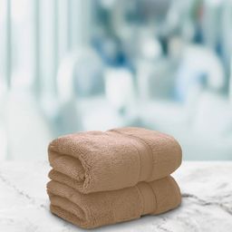 Aura Set Of 2 Flax Yellow Solid 650 GSM Super Absorbent Pure Cotton Hand Towels-58