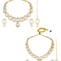 ASMITTA JEWELLERY Set Of 2 Gold-Plated Stone-Studded Jewellery Set-image-23