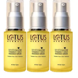 Lotus Herbals Whiteglow Set Of 3 Vitamin C & Gold Radiance Serum - 30ml Each-0