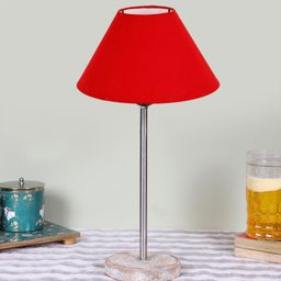 Devansh Red Frustum Wooden Table Lamps-19