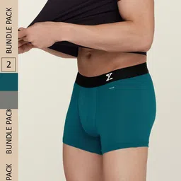 XYXX Men Pack of 2 Aero Super Combed Cotton Moisture Absorbent Trunks XYTRNK2PCKN412-11