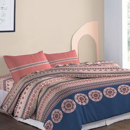 MYTRIDENT Blue & Beige Pure Cotton Mild Winter Double King Bedding With 2 Pillow Covers-54