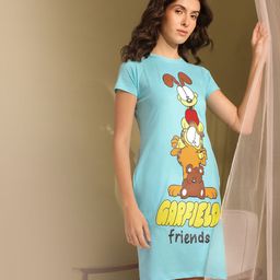 ETC X Minute Mirth Garfield & Friends Printed Pure Cotton T-shirt Nightdress-image-93
