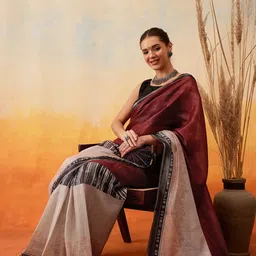 Silk Land Abstract Printed Half & Half Ready to Wear Tussar Saree-7