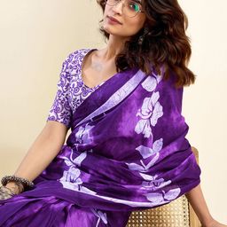 Mitera Ethnic Motifs Printed Pure Cotton Ready to Wear Saree-image-39