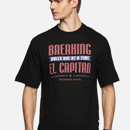 The Roadster Lifestyle Co Ride Breaking Rules Printed Relaxed Fit Cotton T-Shirt-image-23