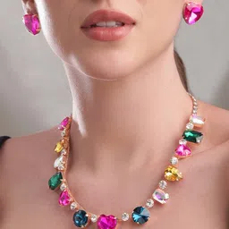 Rubans Gold-Plated Stone Studded Prairie Dreams Jewellery Set-9