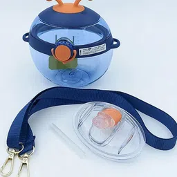 YK Purple Soft Silicone Straw & Adjustable Strap Water Bottle- 450 ml-image-77