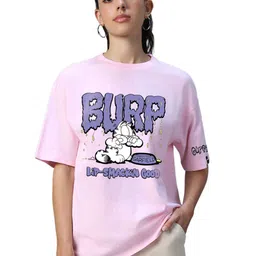 Bewakoof AIR Oversized Garfield Printed Drop-Shoulder Sleeves Pure Cotton T-shirt-image-91