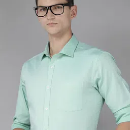Park Avenue Men Slim Fit Micro Ditsy Vertical Stripes Opaque Pure Cotton Formal Shirt-image-48