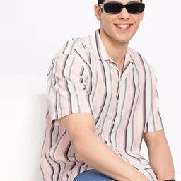 Aeropostale Pure Cotton Striped Drop-Shoulder Sleeves Relaxed Fit Casual Shirt-image-47