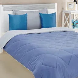 Status All Season Microfiber 210 GSM Reversible Solid Double Bed Comforter-picture-41