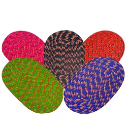 Supreme Home Collective Blue & Green 5Pcs Cotton Self-Designed Anti-Skid Doormat-image-16
