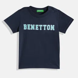 United Colors of Benetton Boys Pure Cotton Brand Logo Printed T-shirt-image-68