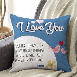 Indigifts Blue & White Typography Printed Square Cushion Cover-image-39