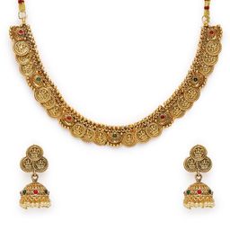 Peora Gold-Plated Kundan Jewellery Set-image-54
