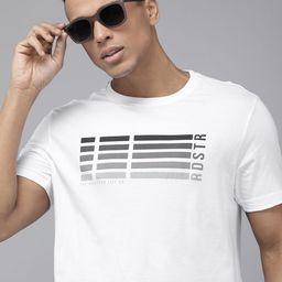 Roadster Men White Typography Printed Pure Cotton T-shirt-image-60