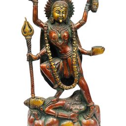 Exotic India Gold-Toned Religious Brass Goddess Kali Showpiece-image-46