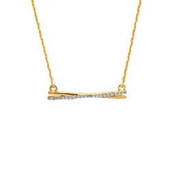 Ele Jewels Sterling Silver Gold-Plated Cubic Zirconia Studded Chain-20