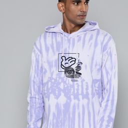 Reebok Classic Unisex Lavender & Black Printed Hooded Cotton Classics Summer Sweatshirt-picture-45