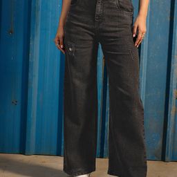CORSICA Women Wide Leg Mid-Rise Mildly Distressed Light Fade Stretchable Jeans-image-86