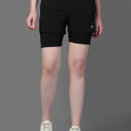 HRX by Hrithik Roshan Women Side Panelled Regular Fit Double Layered Running Shorts-13