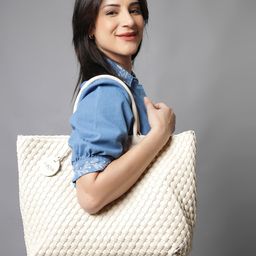 Carlton London Women Textured Structured Tote Bag With Tasselled-24
