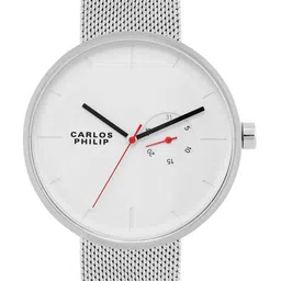 CARLOS PHILIP Men Brass Dial & Stainless Steel Bracelet Style Straps Analogue Watch 1010-1-image-28