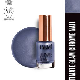 Lakme Ultimate Glam Quick Dry Chrome Nail Polish 6 ml - Blue CH4-29