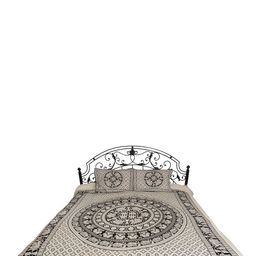 Exotic India White & Black Ethnic Motifs 300 TC Queen Bedsheet with 2 Pillow Covers-image-27