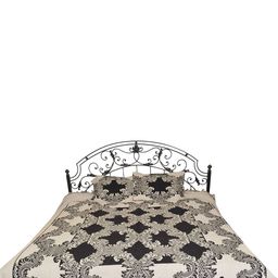 Exotic India Black & White Floral Cotton 300 TC Queen Bedsheet with 2 Pillow Covers-image-31