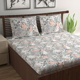 DDivine Casa Garden Bliss 144 TC Queen Bedsheet With 2 Pillow Covers-image-86