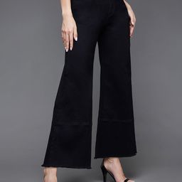 Miss Chase Women Wide Leg Clean Look High-Rise Clean Look Jeans-image-43