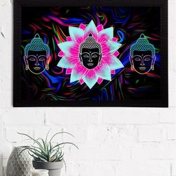 eCraftIndia Black & Blue Meditating Lord Buddha Satin Matt Texture UV Art Painting-image-98