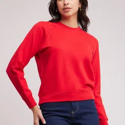FableStreet Round Neck Long Sleeves Rapid-Dry Cotton Pullover Sweatshirt-image-57