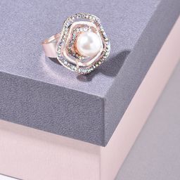 Zaveri Pearls Women Rose Gold-Plated Austrian Diamond Studded Adjustable Finger Ring-image-23