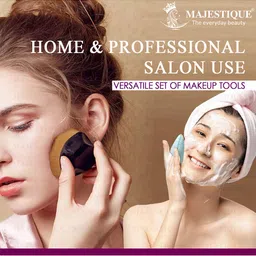 MAJESTIQUE Flat Foundation Brush with Facial Cleaning Sponge-picture-34