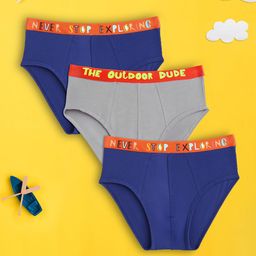 XY Life Kids Boys Pack Of 3 Solid Playmate IntelliSoft Tencel Modal Briefs-19