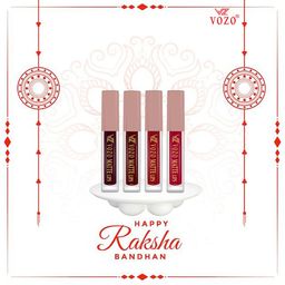 VOZO 4-Pcs Matte Liquid Lipstick -102- Wine,103-Maroon, 104-Red, 204-Passion Magenta- 6ML-46