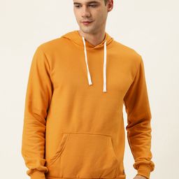 Campus Sutra Men Orange Solid Hooded Sweatshirt-image-54