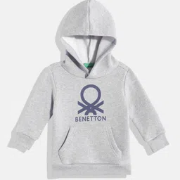 United Colors of Benetton Boys Brand Logo Printed Hooded Sweatshirt-58