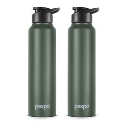 Pexpo Green & Black 2 Pieces Stainless Steel Leak Proof Sipper Water Bottle 1 L-image-90