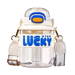 YK White Typography Printed Water Bottle With Sipper & Handle - 1.1 L-image-95