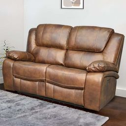 Royaloak Naples Italian Tan Leather Powered 2 Seater Recliner-image-2