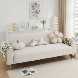 HOKIPO 2Pcs Parchement Beige Printed Waterproof Armrest Cover for Sofa with Pockets-image-71