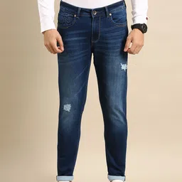 Being Human Men Slim Fit Low Distress Light Fade Stretchable Jeans-picture-48
