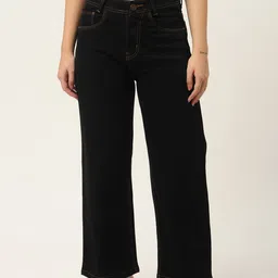 PARIS HAMILTON Women Black Relaxed Fit High-Rise Stretchable Jeans-picture-11