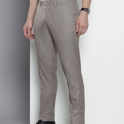 The Indian Garage Co. X Luxe Men Checked Slim Fit Formal Trousers-image-70