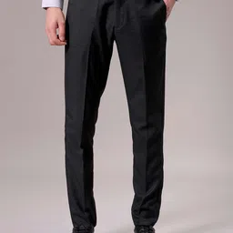 The Indian Garage Co. X Luxe Men Self-Checked Slim Fit Formal Trousers-image-58