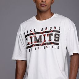 HRX by Hrithik Roshan Printed Oversized Drop-Shoulder Sleeves Pure Cotton T-shirt-image-45